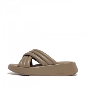 Ciabatte Fitflop F-Mode Slides Donna Grigie Beige | IT-48932CBUK