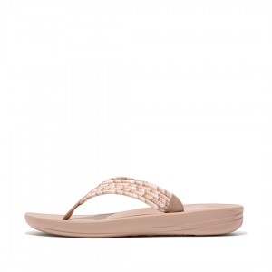 Infradito Fitflop Iqushion Cotone Webbing Flip Flops Donna Beige | IT-72345TIDF