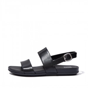 Sandali Con Cinturino Sul Retro Fitflop Gracie Pelle Donna Nere | IT-35628UZKS