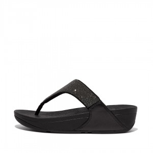 Sandali Con Puntale Fitflop Lulu Microfibre Faux Pelle (Pu) Thongs Donna Nere | IT-90218CRKJ