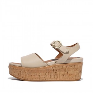 Sandali Zeppa Fitflop Eloise Cork Wrap Donna Beige Chiaro | IT-90648PZKX