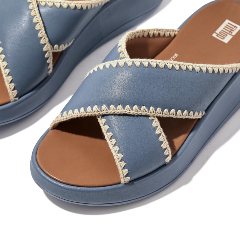 Ciabatte Fitflop F-Mode Slides Donna Blu | IT-48917EGFI