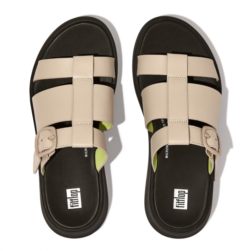 Ciabatte Fitflop F-Mode Slides Donna Grigie Gialle | IT-16098NDHF