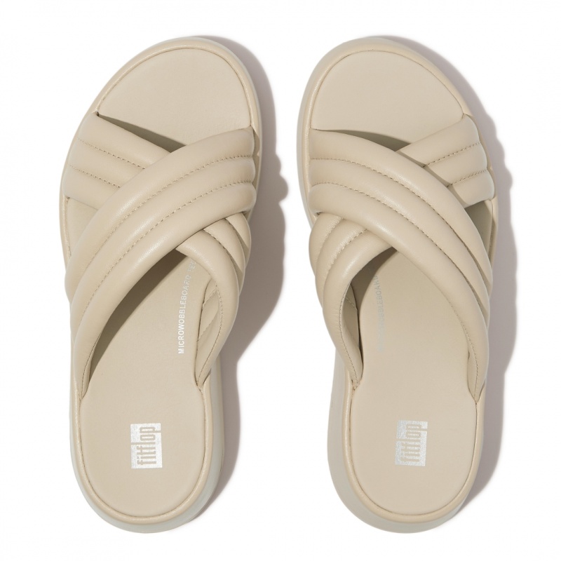 Ciabatte Fitflop F-Mode Slides Donna Grigie Beige | IT-18294RAIL