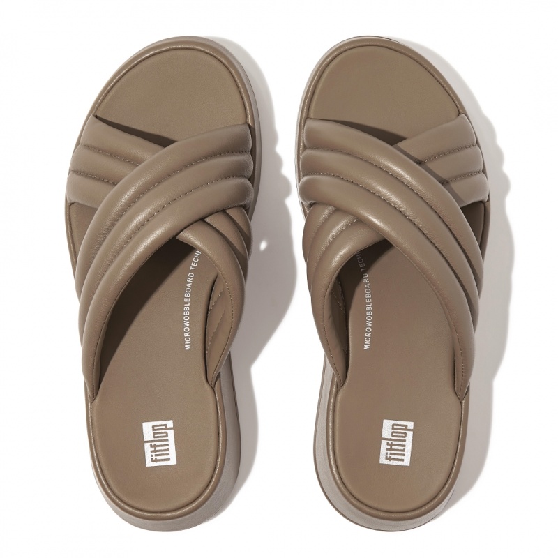 Ciabatte Fitflop F-Mode Slides Donna Grigie Beige | IT-48932CBUK