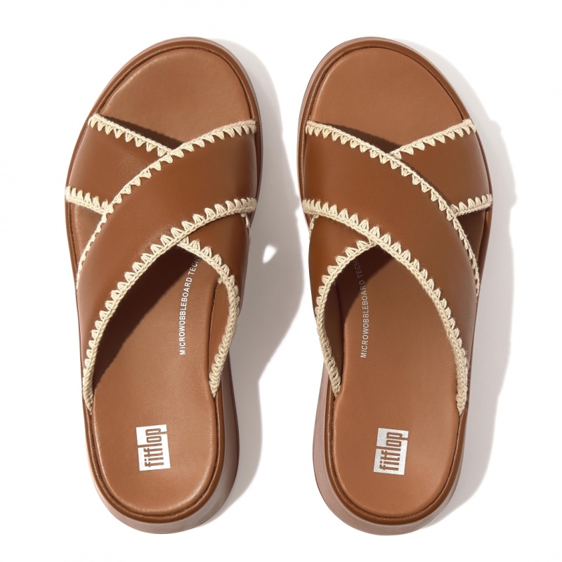 Ciabatte Fitflop F-Mode Slides Donna Marroni | IT-79638VIXB