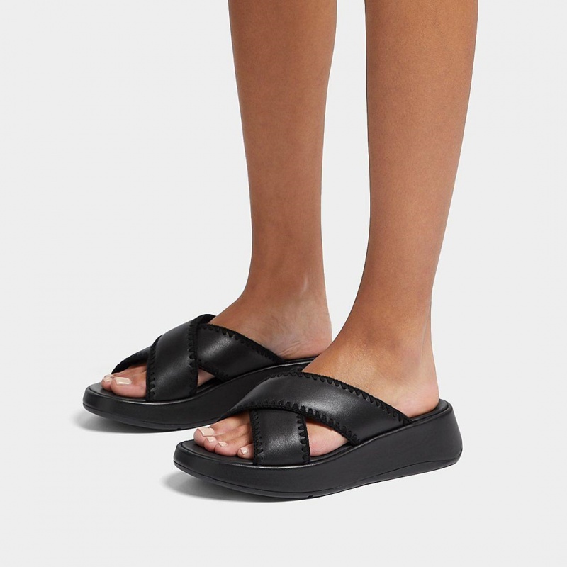 Ciabatte Fitflop F-Mode Slides Donna Nere | IT-51367OEUF