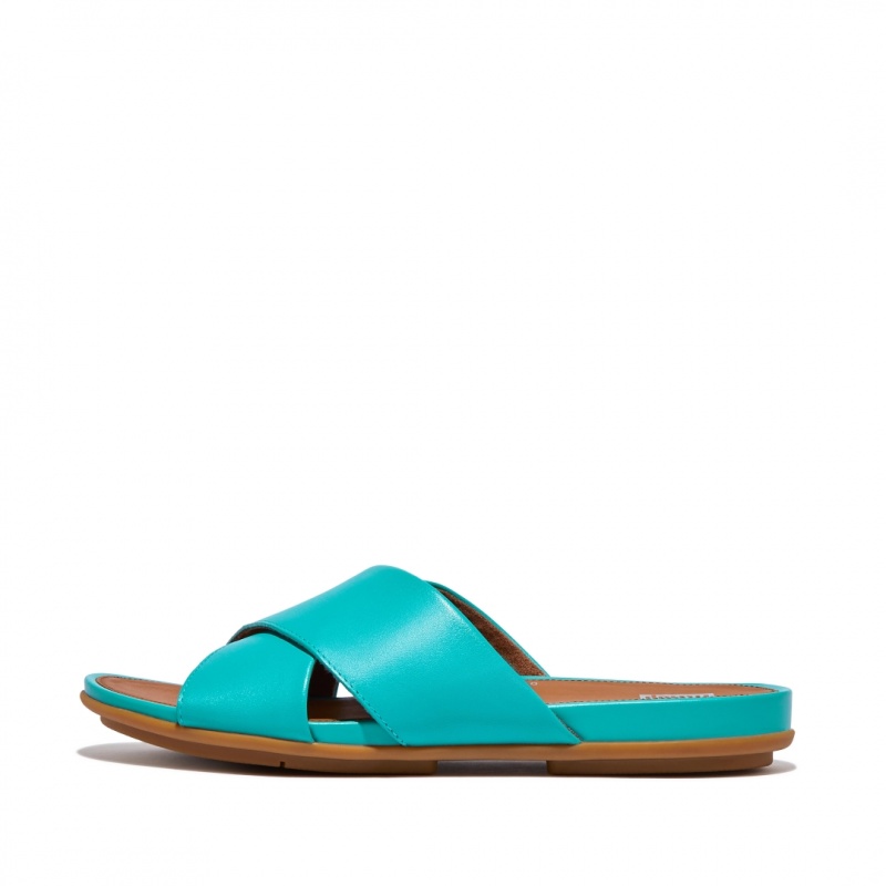 Ciabatte Fitflop Gracie Cross Slides Donna Blu | IT-83726UKMP