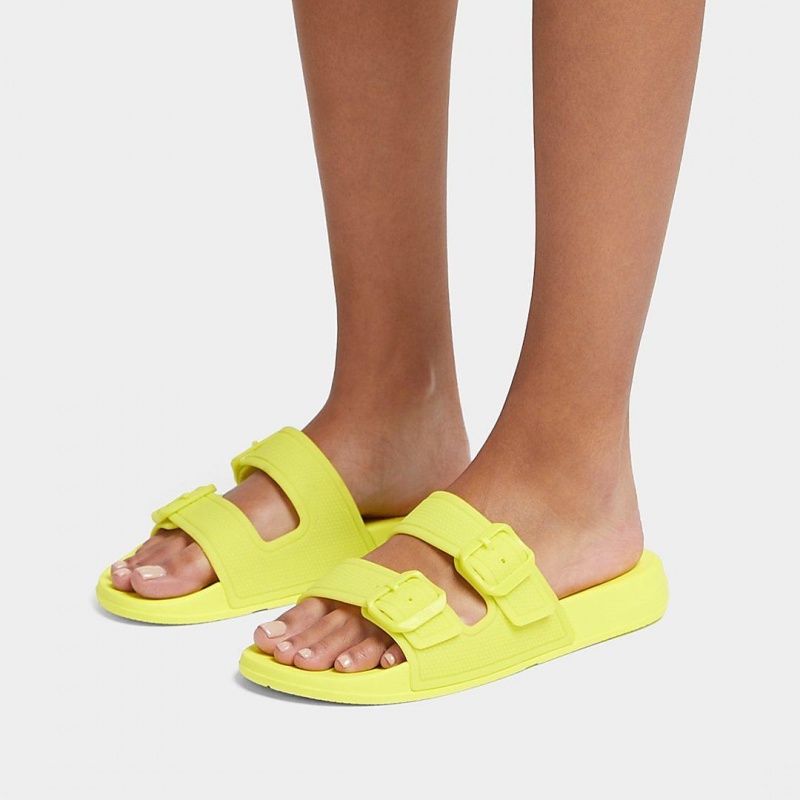 Ciabatte Fitflop Iqushion Rubber Tpu Slides Donna Verdi Chiaro | IT-95382IYWQ