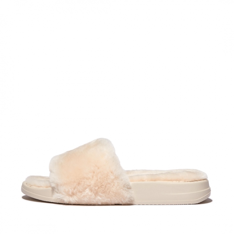 Ciabatte Fitflop Iqushion Shearling Donna Bianche | IT-74631HRDJ