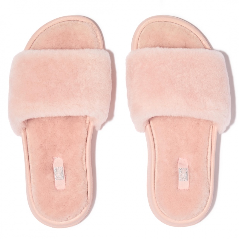 Ciabatte Fitflop Iqushion Shearling Slides Donna Rosa | IT-82654SBYC