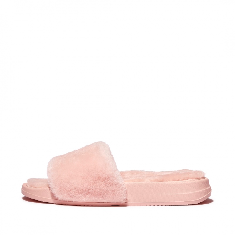 Ciabatte Fitflop Iqushion Shearling Slides Donna Rosa | IT-82654SBYC