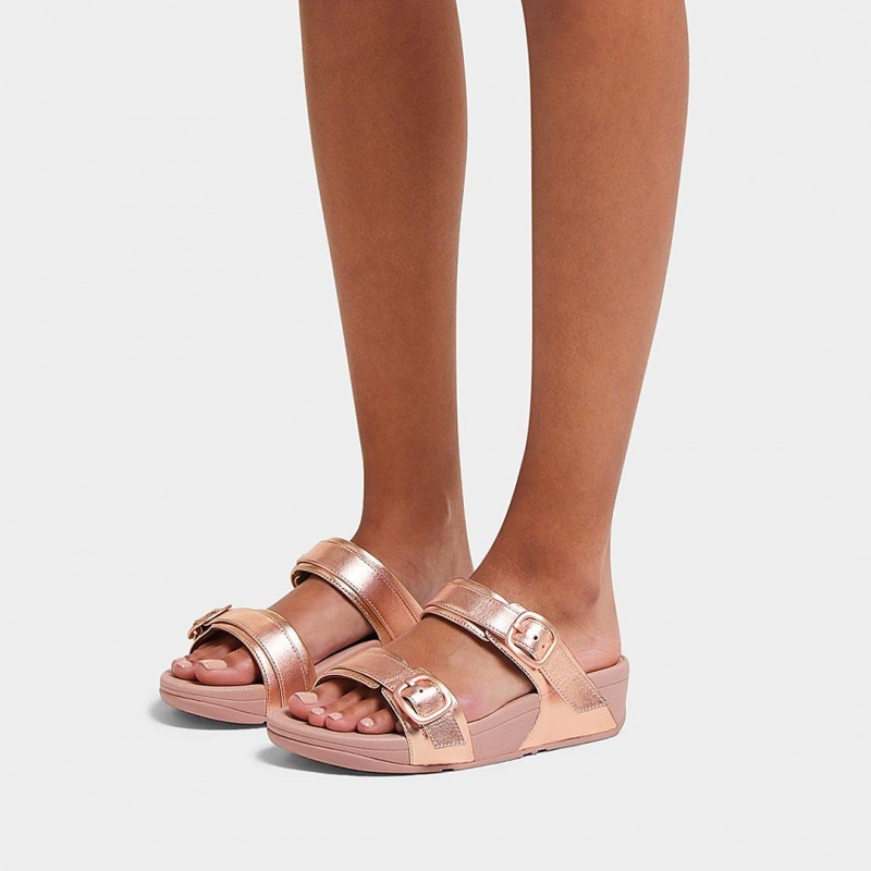 Ciabatte Fitflop Lulu Pelle Donna Rosa Oro | IT-69458DBUJ