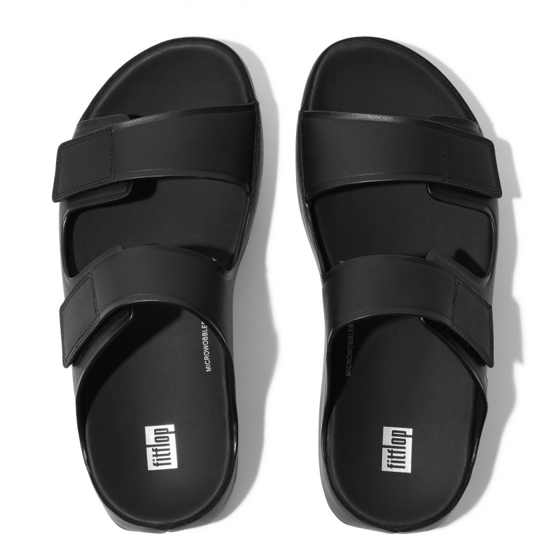 Ciabatte Fitflop Samel Adjustable Uomo Nere | IT-58907QXMJ