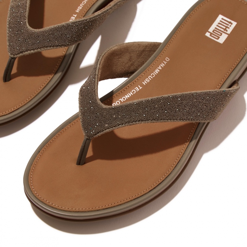 Infradito Fitflop Gracie Microfibre Flip Flops Donna Marroni | IT-62791EKAT