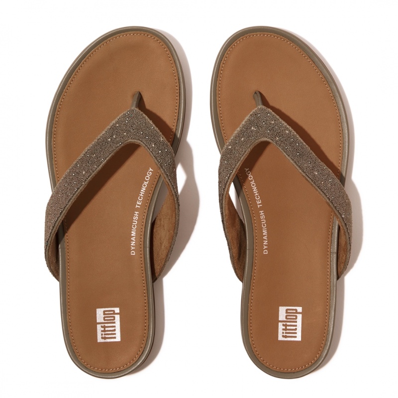 Infradito Fitflop Gracie Microfibre Flip Flops Donna Marroni | IT-62791EKAT