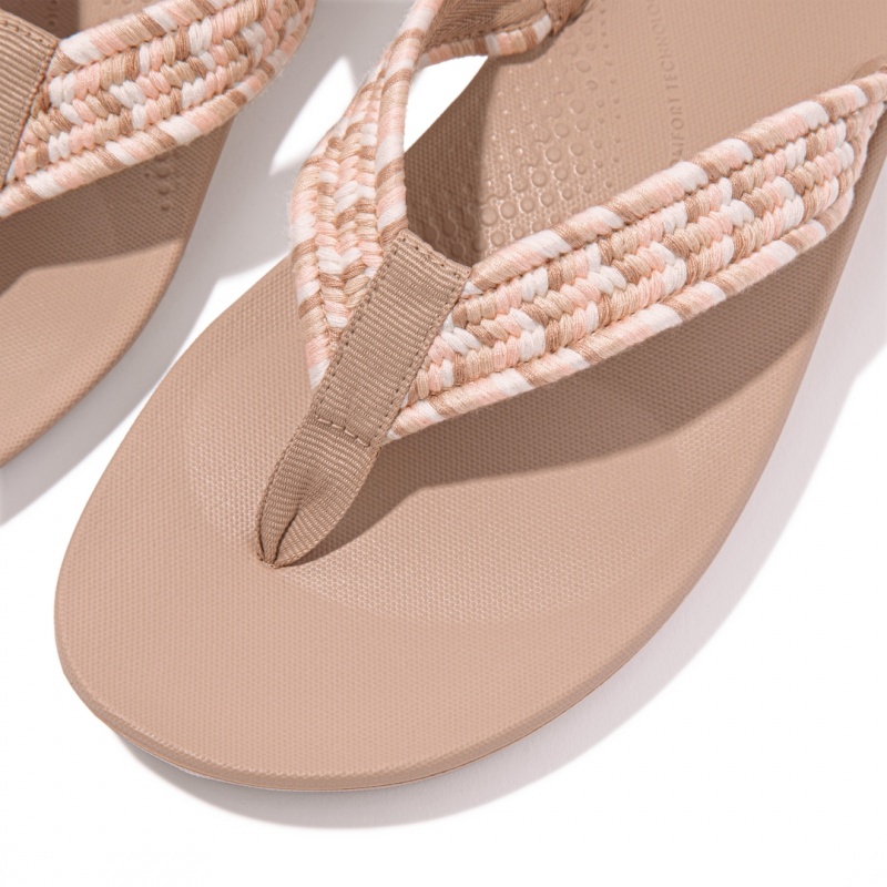 Infradito Fitflop Iqushion Cotone Webbing Flip Flops Donna Beige | IT-72345TIDF