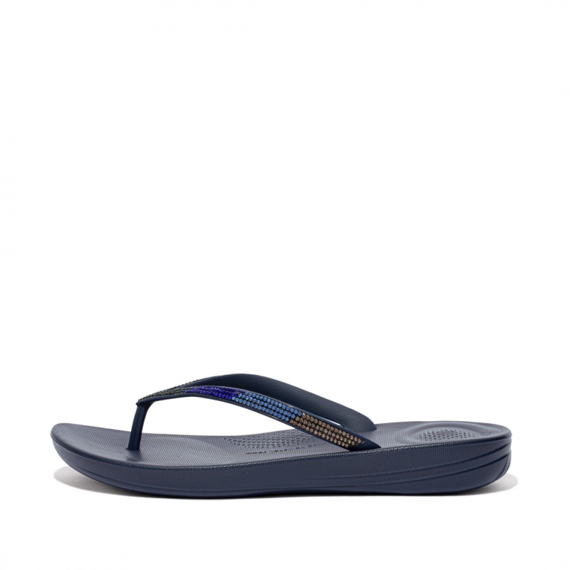 Infradito Fitflop Iqushion Ombre Glitter Donna Blu Marino | IT-86502IAKM