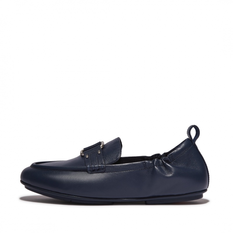 Mocassini Fitflop Allegro Stud Fibbia Donna Blu Marino | IT-72194XDAJ