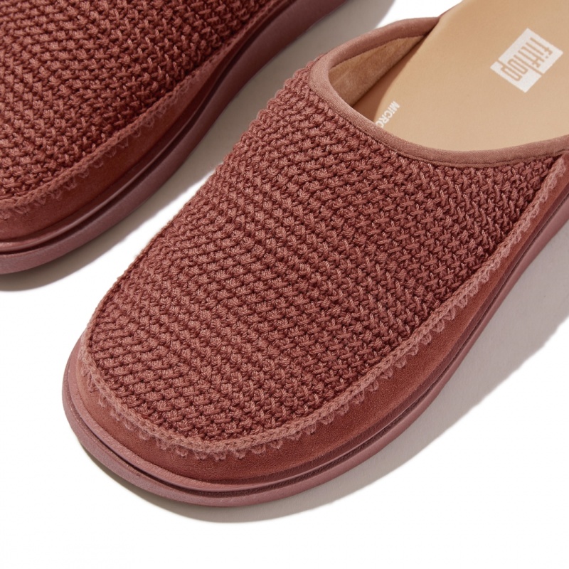 Mules Fitflop Gen-Ff Polyester Knit Cotone Donna Marroni | IT-49671WDPJ