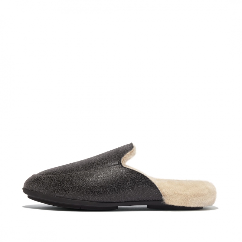 Mules Fitflop Gracie Double Faced Shearling Donna Nere | IT-34968KVNC