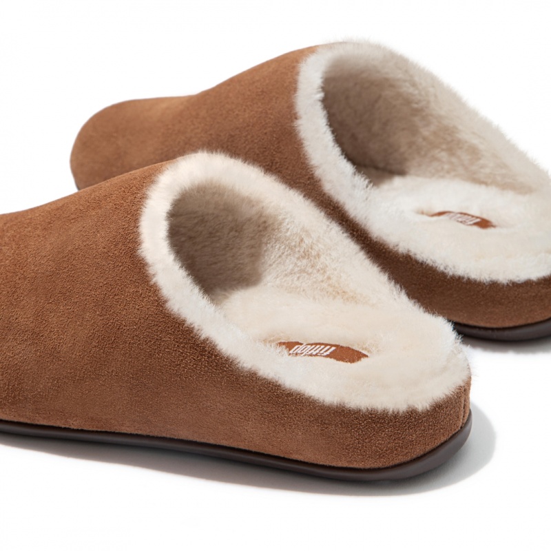 Pantofole Fitflop Chrissie Shearling Donna Marroni | IT-10274TCFG