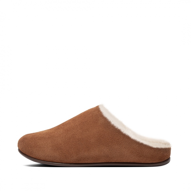 Pantofole Fitflop Chrissie Shearling Donna Marroni | IT-10274TCFG