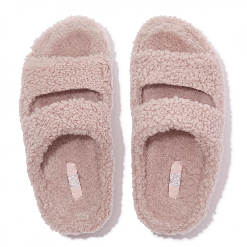 Pantofole Fitflop Shuv Lana Vergine Shearling Donna Rosa | IT-59107GSPU