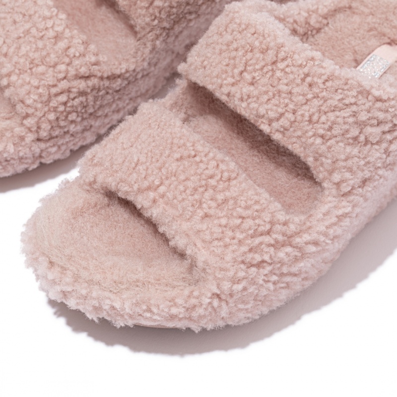 Pantofole Fitflop Shuv Lana Vergine Shearling Donna Rosa | IT-59107GSPU