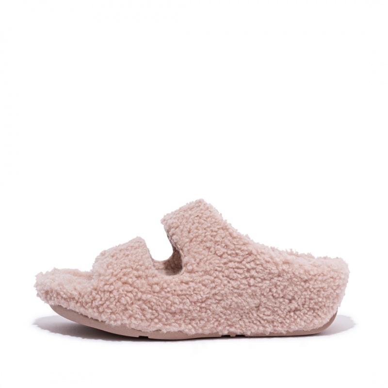 Pantofole Fitflop Shuv Lana Vergine Shearling Donna Rosa | IT-59107GSPU