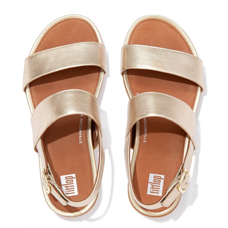 Sandali Con Cinturino Sul Retro Fitflop Gracie Pelle Donna Oro | IT-02483UCRK