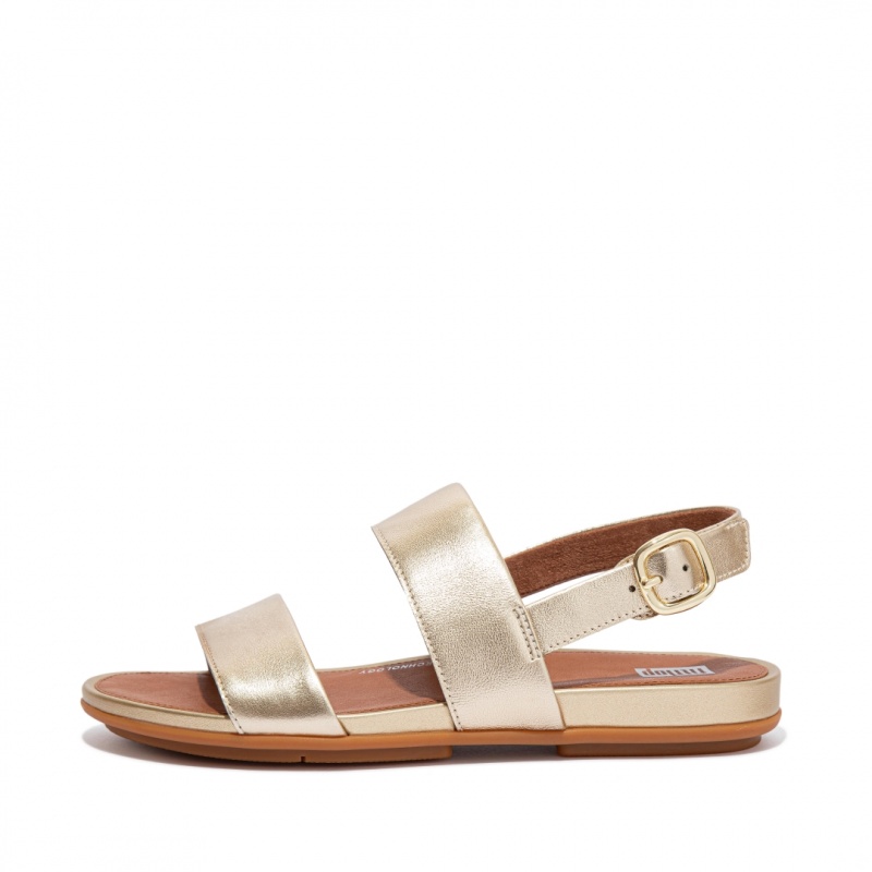 Sandali Con Cinturino Sul Retro Fitflop Gracie Pelle Donna Oro | IT-02483UCRK