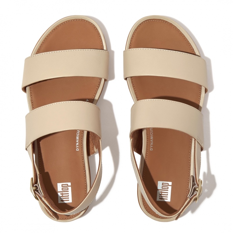 Sandali Con Cinturino Sul Retro Fitflop Gracie Pelle Donna Beige | IT-28751NKOC