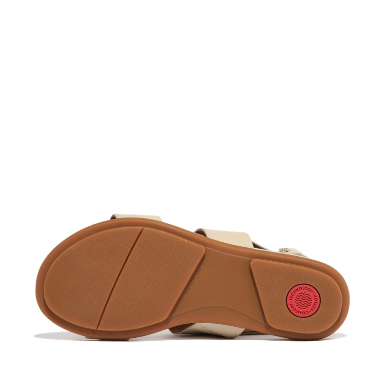 Sandali Con Cinturino Sul Retro Fitflop Gracie Pelle Donna Beige | IT-28751NKOC