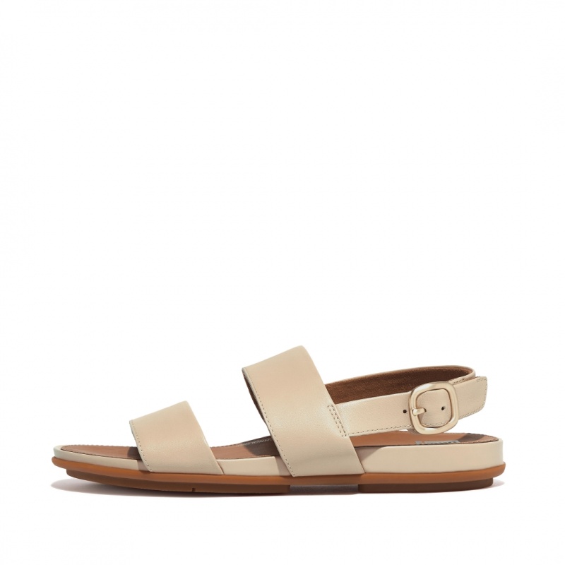 Sandali Con Cinturino Sul Retro Fitflop Gracie Pelle Donna Beige | IT-28751NKOC