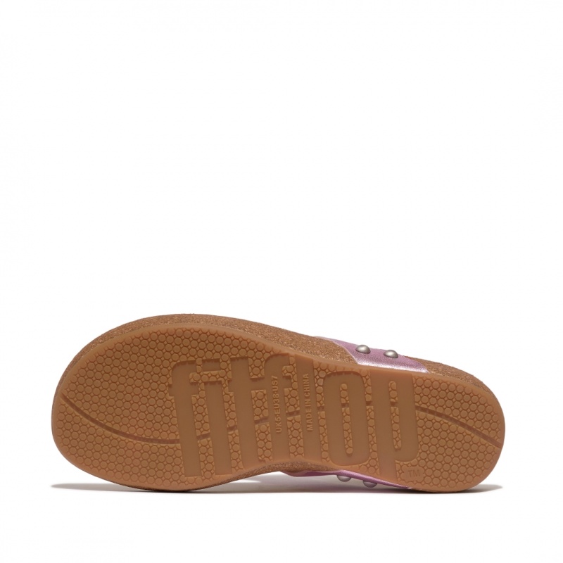 Sandali Con Puntale Fitflop Iqushion Pelle Thongs Donna Viola | IT-92718GHXI