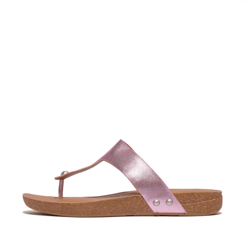 Sandali Con Puntale Fitflop Iqushion Pelle Thongs Donna Viola | IT-92718GHXI