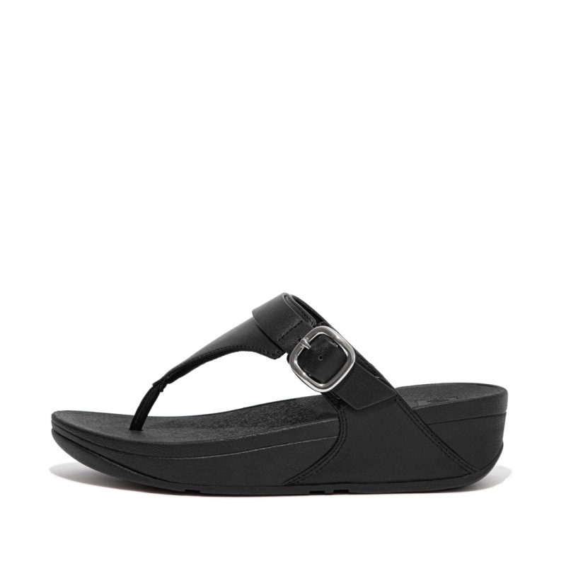 Sandali Con Puntale Fitflop Lulu Adjustable Pelle Donna Nere | IT-27436XLGD