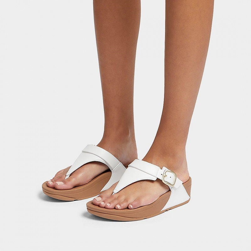 Sandali Con Puntale Fitflop Lulu Adjustable Pelle Donna Bianche | IT-26831FSNE