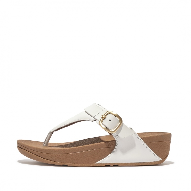 Sandali Con Puntale Fitflop Lulu Adjustable Pelle Donna Bianche | IT-26831FSNE