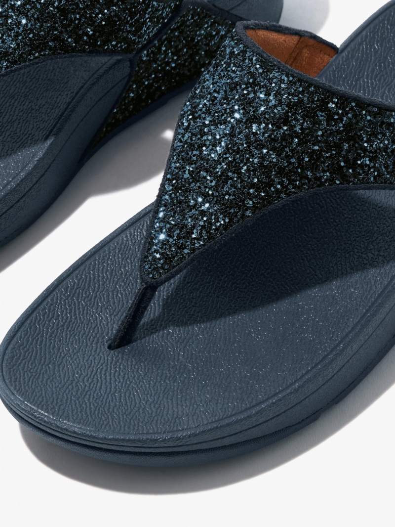 Sandali Con Puntale Fitflop Lulu Glitter Donna Blu Marino | IT-74692YDVH