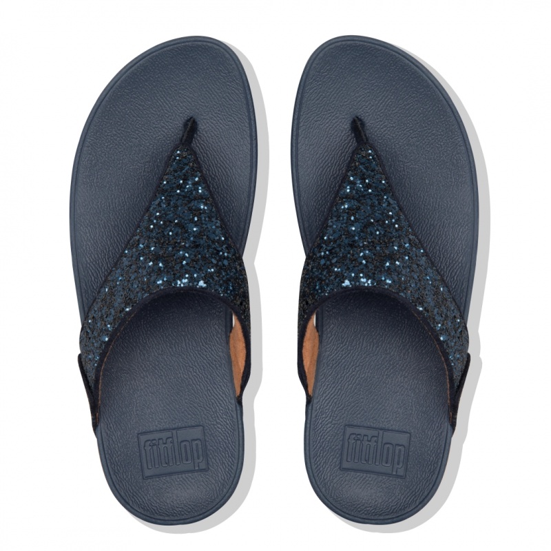 Sandali Con Puntale Fitflop Lulu Glitter Donna Blu Marino | IT-74692YDVH