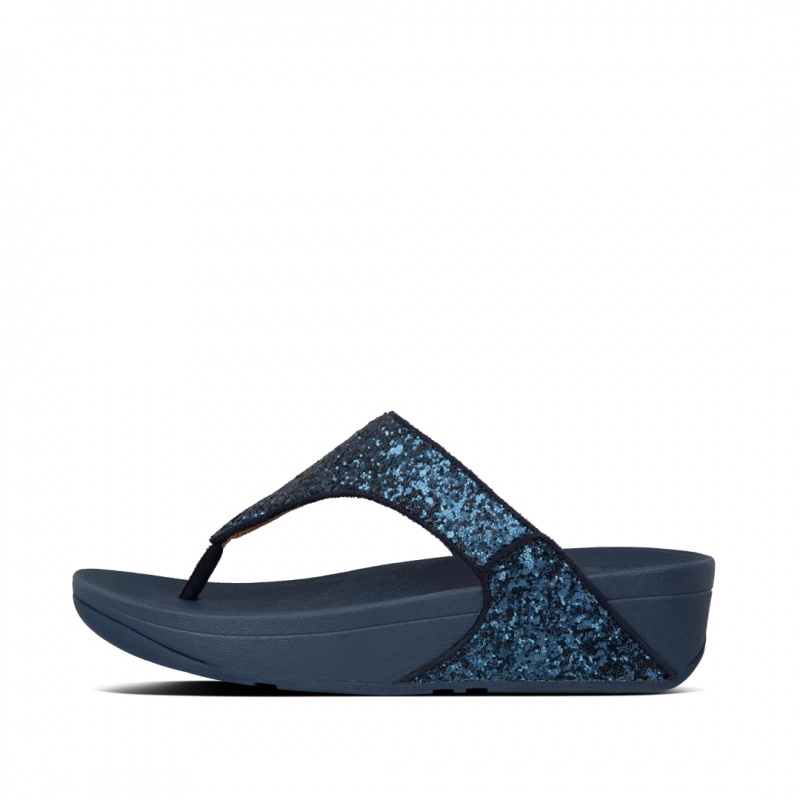 Sandali Con Puntale Fitflop Lulu Glitter Donna Blu Marino | IT-74692YDVH