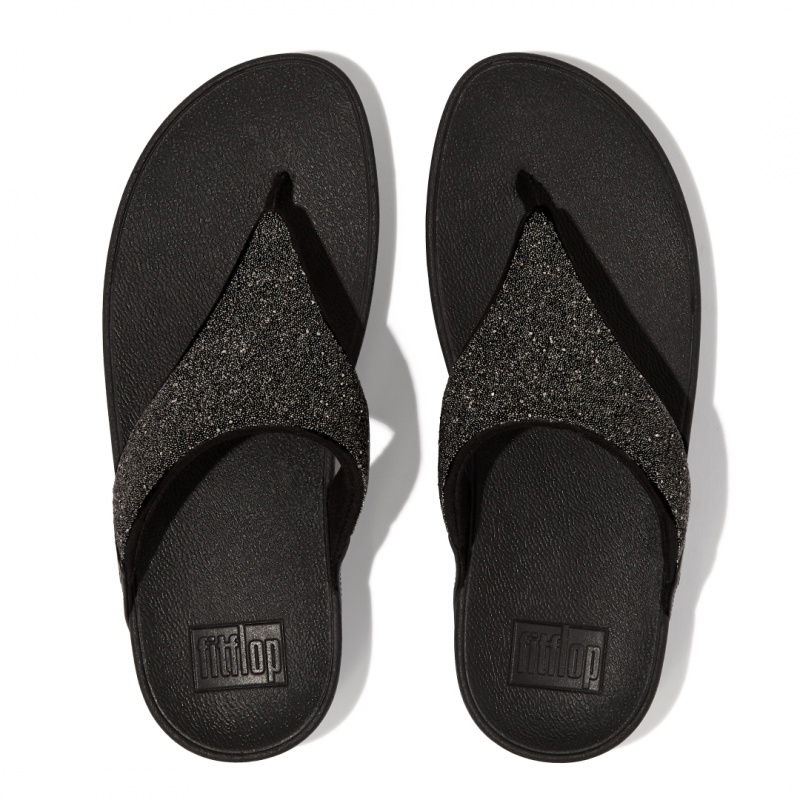 Sandali Con Puntale Fitflop Lulu Microfibre Faux Pelle (Pu) Thongs Donna Nere | IT-90218CRKJ