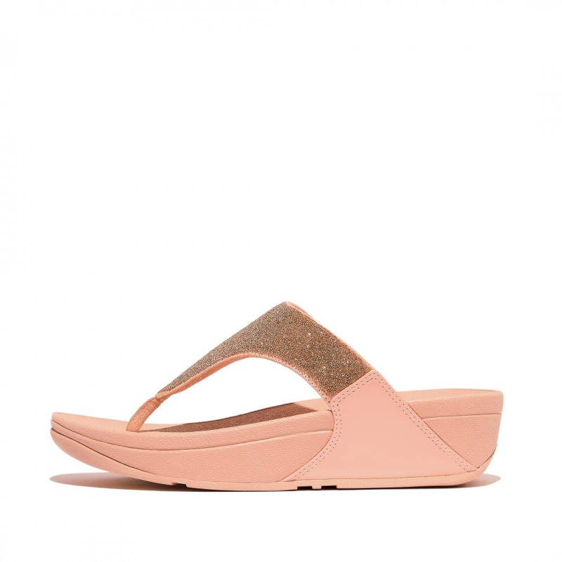 Sandali Con Puntale Fitflop Lulu Microfibre Faux Pelle (Pu) Thongs Donna Rosa | IT-48356HCUI