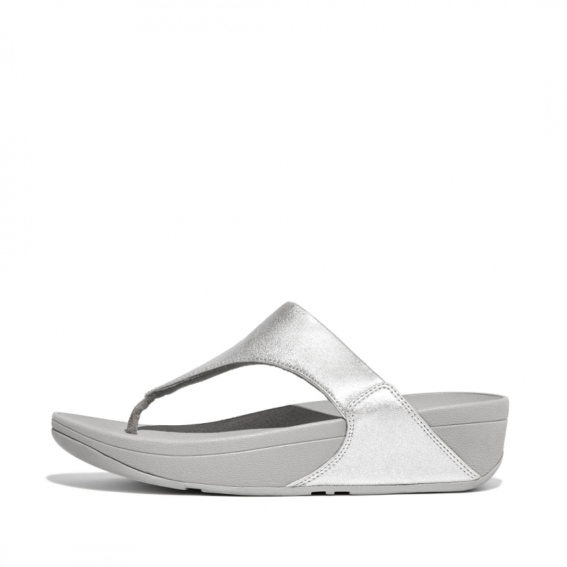 Sandali Con Puntale Fitflop Lulu Pelle Donna Argento | IT-18725QWSH