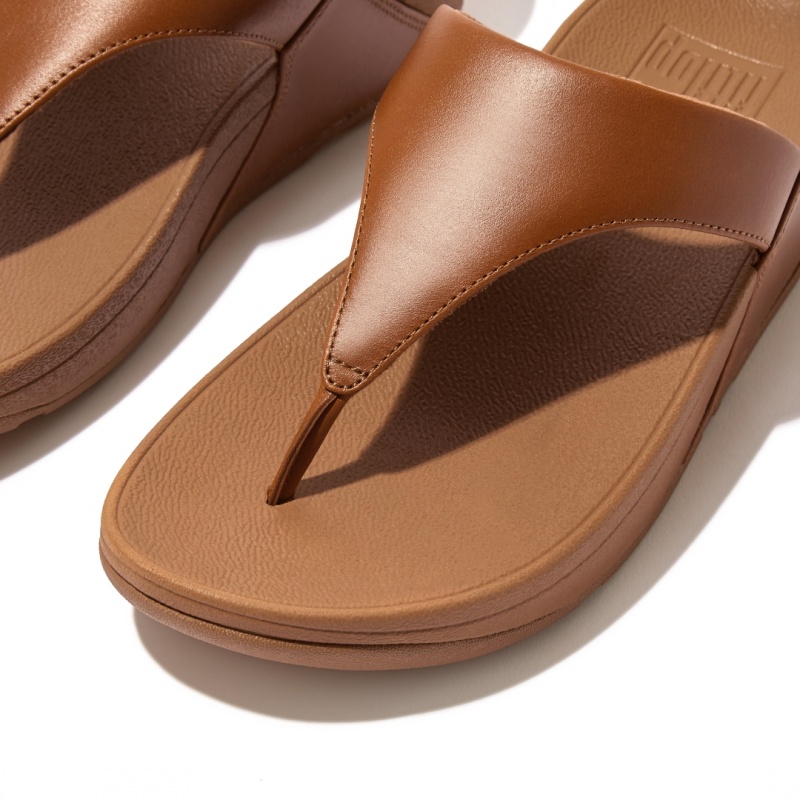 Sandali Con Puntale Fitflop Lulu Pelle Donna Marroni | IT-62371SUIB