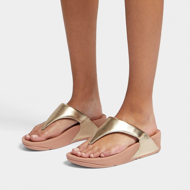 Sandali Con Puntale Fitflop Lulu Pelle Donna Oro | IT-08934MKXO