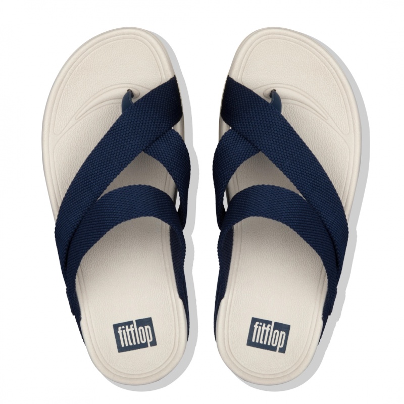 Sandali Con Puntale Fitflop Sling Polyester Uomo Blu Marino | IT-89410ZHQY