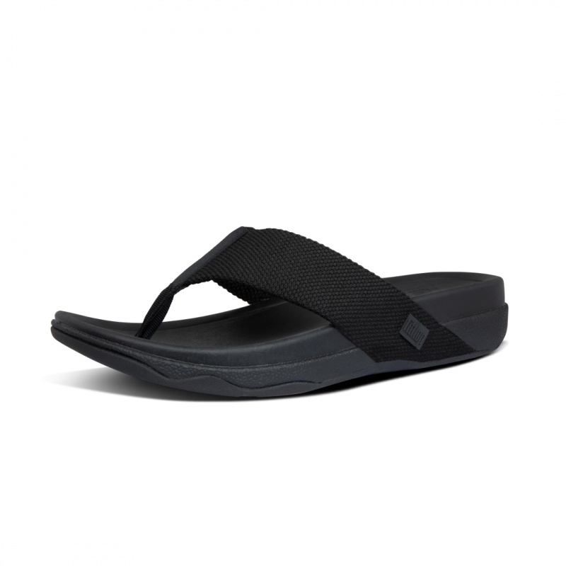 Sandali Con Puntale Fitflop Surfer Polyester Uomo Nere | IT-09185MOZP